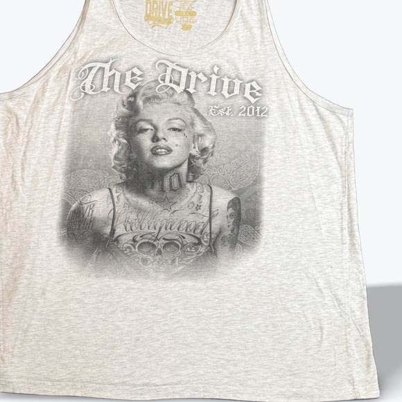 The Drive Marilyn Monroe Tank Top XL Gray Sleeveless Classic Y2K Menswear - Picture 1 of 7